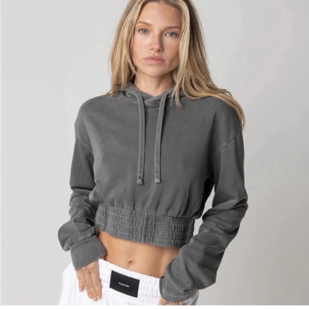TALENTLESS Smocked Waistband Gray
Cropped Boxing Hoodie Sz L - Picture 3 of 6